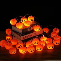 Halloween Pumpkin String Lights, Holiday Led Lights For Indoor Outdoor Decor,30 Led 11.81Ft 3D Waterproof Orange Jack-O-Lantern Battery Operated Party