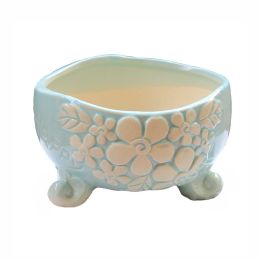 Ceramics Succulent Planter Pot With Drainage Cactus Herb Bonsai Plant Pot Container