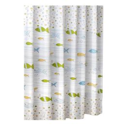 Colorful Fish Peva Bathroom Shower Curtain Waterproof Shower Curtain Bathroom Decoration, 71X71Inch