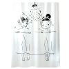 Couples Peva Bathroom Shower Curtain Waterproof Shower Curtain Bathroom Decoration, 71X71Inch White