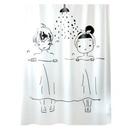 Couples Peva Bathroom Shower Curtain Waterproof Shower Curtain Bathroom Decoration, 71X71Inch White