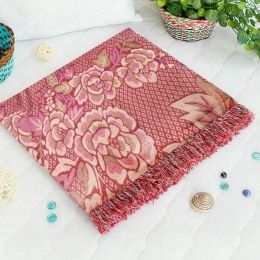 [Peony In Mythology - Crimson] Jacquard Weave Blanket / Tapestry / Area Rug (59.1 By 86.7 Inches)