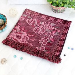 [Flower In Mythology - Dark Red] Jacquard Weave Blanket / Tapestry (59.1 By 86.7 Inches)