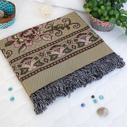 [Peony Blossom] Jacquard Weave Throw Blanket / Tapestry / Area Rug (59.1 By 86.7 Inches)