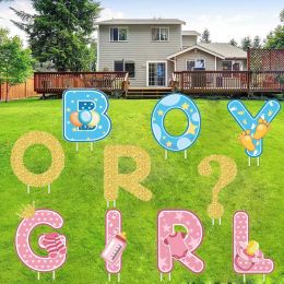 10Pcs Gender Reveal Yard Sign With Stakes Boy Or Girl Baby Shower Party Supplies For Indoor Outdoor Decoracion (Shipment From Fba)
