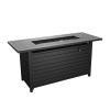 50In Outdoor Gas Fire Pit Table,50000Btu Steel Propane Firepit Dinning Table, Lava Rock, Retangular,