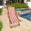 Outdoor/ Beach /Swimming Pool /Populus Wood Sling Chair Orange Stripe Color:Orange