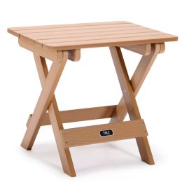 Tale Adirondack Portable Folding Side Table Square All-Weather And Fade-Resistant Plastic Wood Table