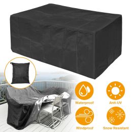 210D Waterproof Outdoor Furniture Cover Windproof Dustproof Patio Furniture Protector Oxford Cloth Garden Xl Size