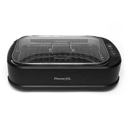 Powerxl Smokeless Grill Family Size- With Tempered Glass Lid With Interchangeable Grill And Griddle Plate And Turbo Speed Smoke Extractor Technology 2