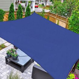 8' X 12' Sun Shade Sail Rectangle Canopy, Uv Block Awning Durable For Outdoor Patio Carport Garden Backyard Balcony, Blue