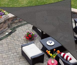 Sun Shade Sail Triangle Uv Block Canopy For Patio Backyard Lawn Garden,10' X 10' X 10',Sand