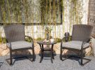 Sr 3 Piece Outdoor Patio Furniture Set Bistro Set 2 Wicker Chairs With Cushion And Coffee Table