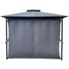10X10 Ft Outdoor Patio Garden Gazebo Tent, Outdoor Shading, Gazebo Canopy With Curtains,Gray