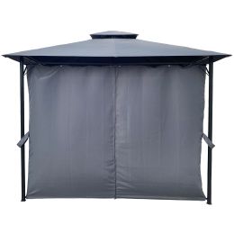 10X10 Ft Outdoor Patio Garden Gazebo Tent, Outdoor Shading, Gazebo Canopy With Curtains,Gray