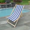 Populus Wood Sling Chair Blue Stripe Broad  Dark Blue Strip