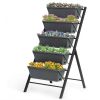 4 Ft Vertical Raised Garden Bed With 5 Tiers For Patio Balcony