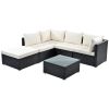 Outdoor Patio Garden Pe Rattan Sectional Corner Sofa Chair 6 Piece