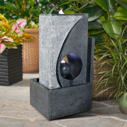 24.4Inches Modern Water Fountain With Led Lights For Home Decor