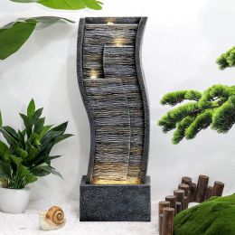 39.3Inches Indoor Outdoor Fountain With Led Lights