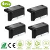 4Pcs Solar Powered Led Step Lights Outdoor Water-Resistant Dusk To Dawn Sensor Fence Lamps For Stairs Yard Railing