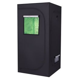 Ly-90*90*180Cm Home Use Dismountable Hydroponic Plant Growing Tent With Window Green & Black