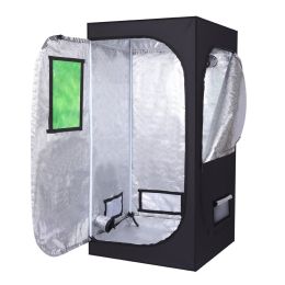Ly-80*80*160Cm Home Use Dismountable Hydroponic Plant Growing Tent With Window Green & Black