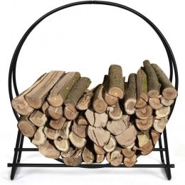 40-Inch Tubular Steel Firewood Storage Rack