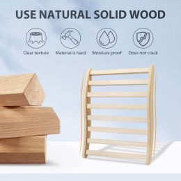 Sauna Backrest,S-Shape Natural Wood Hemlock Non-Toxic Sauna Chair With Back