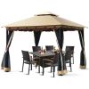 2-Tier 10 X 10 Feet Patio Shelter Awning Steel Gazebo Canopy