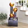 3 Tier Metal Floor Indoor/Outdoor Water Fountain For Indoor/Outdoor Art Decor