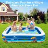 Inflatable Swimming Pool For Family, 100" X 71" X 22" Full-Sized Inflatable Kiddie Pools, Electric Pump Included, Lounge Pool For Baby Toddlers Kids A