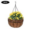 4 Pcs Metal Hanging Plant Basket,With Round Wire Plant Holder With Chain Porch Decor,Flower Pots Hanger Garden Decoration Xh