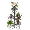 Garden Flower Stand Rack, Plant Pot&Planter Metal Holder With 4 Tiers Corner Decor Display Plant Stand Indoor Outdoor For Garden Home Rt