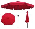 10Ft Patio Umbrella Market Round Umbrella Outdoor Garden Umbrellas With Crank And Push Button Tilt For Garden Backyard Pool Shade Outside Rt