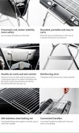 Charcoal Grill Collapsible&Nbsp;And Portable Handle Design Bbq Grill For Outdoor Bbq
