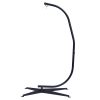 Hammock Chair Stand Only - Metal C-Stand For Hanging Hammock Chair,Porch Swing - Indoor Or Outdoor Use - Durable 300 Pound Capacity,Black