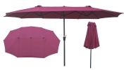 15Ftx9Ftdouble-Sided Patio Umbrella Outdoor Market Table Garden Extra Large Waterproof Twin Umbrellas With Crank And Wind Vents For Garden Deck Backya