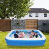 Free Shipping 102*70*22In Blue Pvc Cuboid With Wall Thickness Of 0.3Mm For Inflatable Swimming Pool  Full-Sized Family Kiddie Blow Up Pool For Kids, A