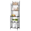 5 Tier Multiuse Black Metal Metal Storage Shelves Steel Baker' S Rack Organizer Rack For Kitchen/Garage/Bathroom/Laundry Rt