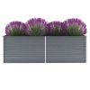 Garden Raised Bed Galvanized Steel 94.5"X31.5"X31.3" Gray