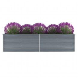 Garden Raised Bed Galvanized Steel 126"X31.5"X31.3" Gray