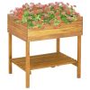 Raised Garden Planter 30.9"X23"X30.9" Solid Acacia Wood