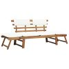 Garden Bench With Cushions 2-In-1 74.8' Solid Acacia Wood