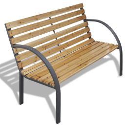 Garden Bench 47.2' Wood And Iron