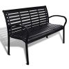 Garden Bench 49.2' Steel And Wpc Black