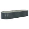 Garden Raised Bed 94.4"X31.4"X17.3" Galvanized Steel Gray