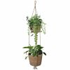 2 Tier Woven Hanging Plant Pot Seagrass Wall Hanging-Natural
