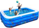 Inflatable Swimming Pools, Funavo Inflatable Pool For Kids, Kiddie, Toddler, Adults, 100" X71" X22" Family Full-Sized Swimming Pool, Lounge Pool For O