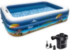 Inflatable Swimming Pool For Family, Funavo 100" X 71" X 22" Full-Sized Inflatable Kiddie Pools, Lounge Pool For Baby Toddlers Kids Adults, Outdoor Ba
